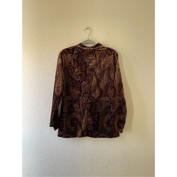Cold‎ water creek velour paisley print cardigan size medium - Picture 3 of 6